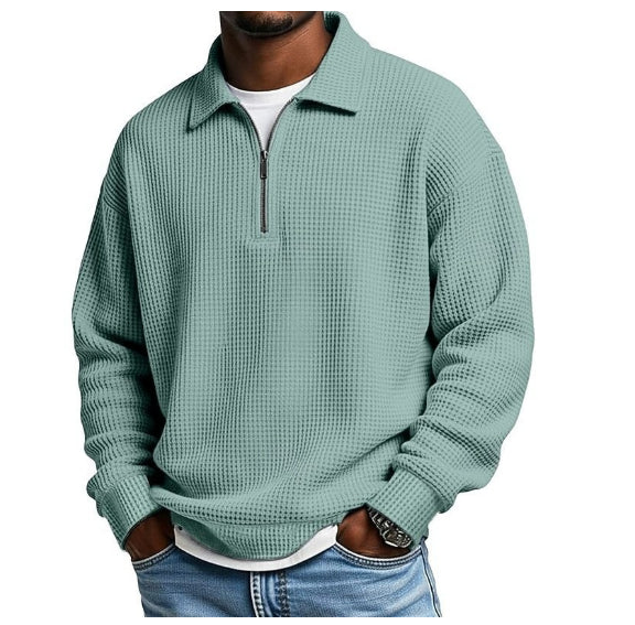 Polo de hombre con cuello y media cremallera
