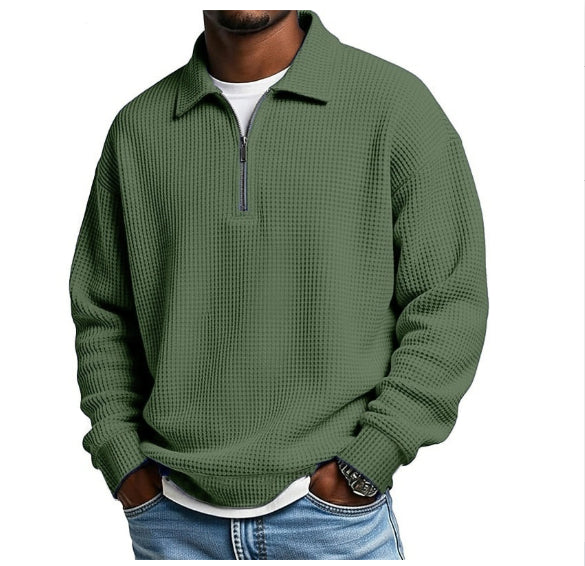Polo de hombre con cuello y media cremallera