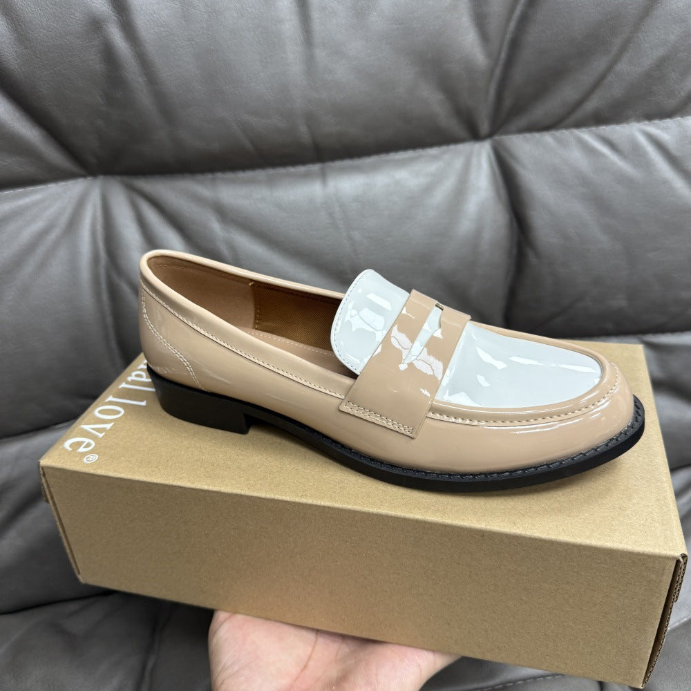 Mocasines de cuero casuales estilo británico sin cordones