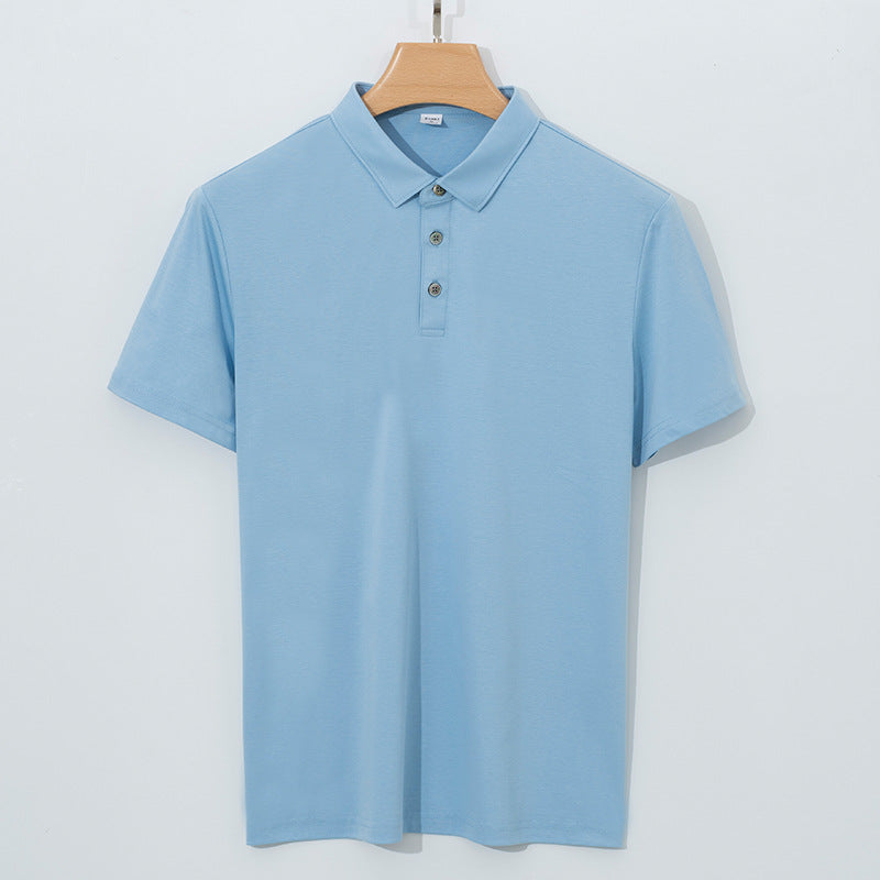 High-end 120-count Double-sided Mercerized Cotton Mens Short-sleeve Polo Shirt