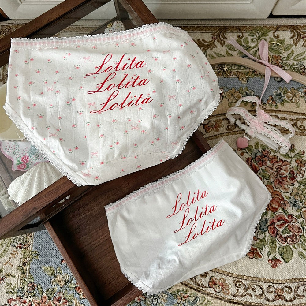 Tangas retro florales bonitos de estilo francés para mujer