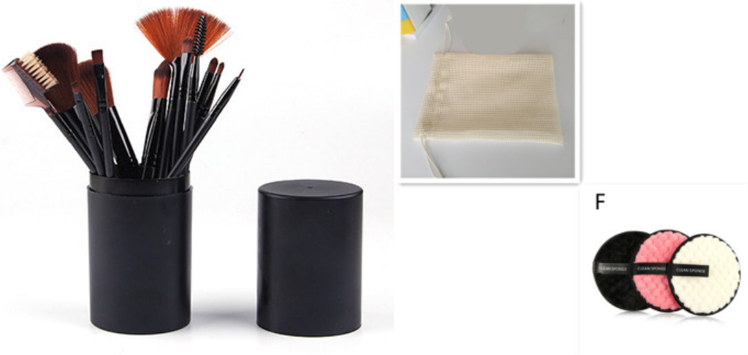Juego de brochas de maquillaje de 12 piezas para rubor, sombra de ojos, pestañas, iluminador