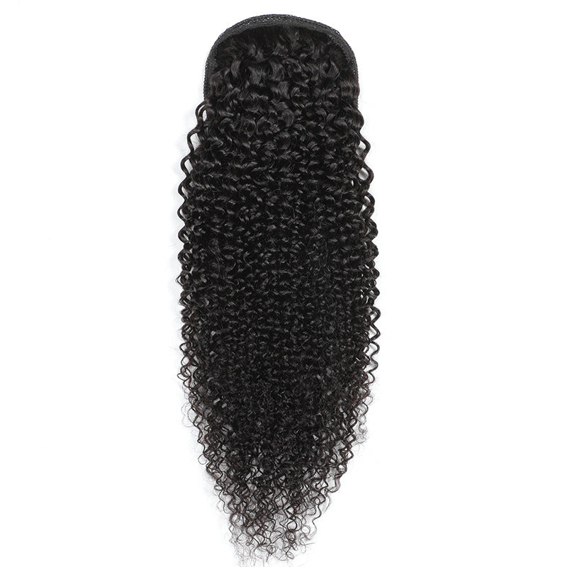 Cola de caballo de cabello humano de color natural para mujer