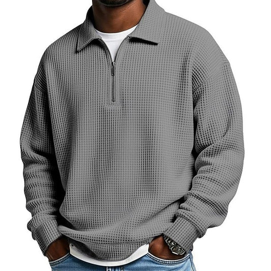 Polo de hombre con cuello y media cremallera