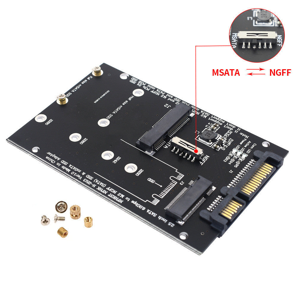 Tarjeta Adaptadora de Conversión SATA3 a M2 NGFF MSATA SSD Placa Conmutadora