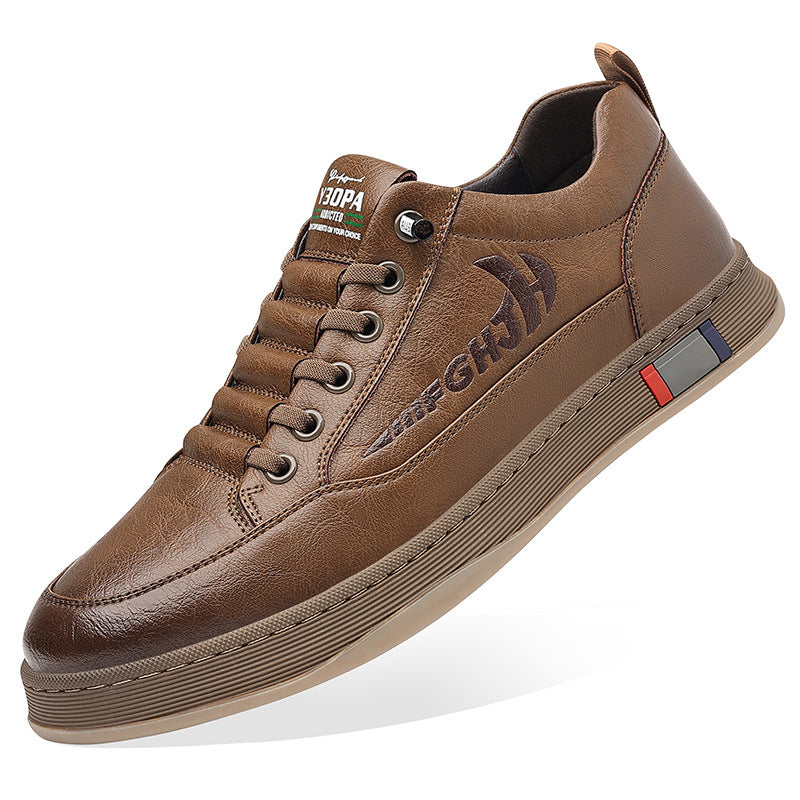 Nuevos zapatos de cuero informales y transpirables para hombre que combinan con todo