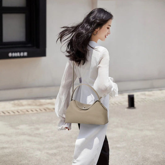 Stylish Niche Leather Tote Bag For Office Ladies