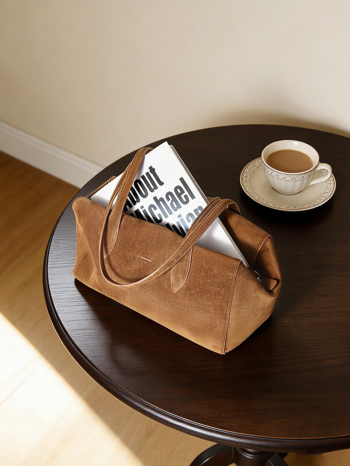 Womens Solid-Color High-Capacity Simple Commuter Tote Bag
