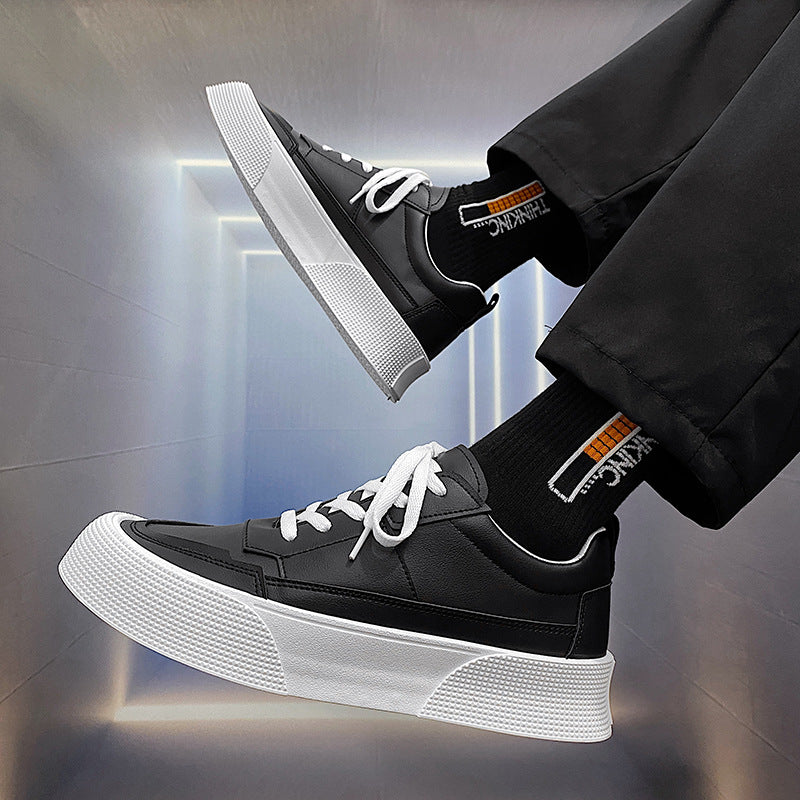 Zapatillas de plataforma con alzas para hombre, de color liso y fondo grueso, estilo casual y versátil