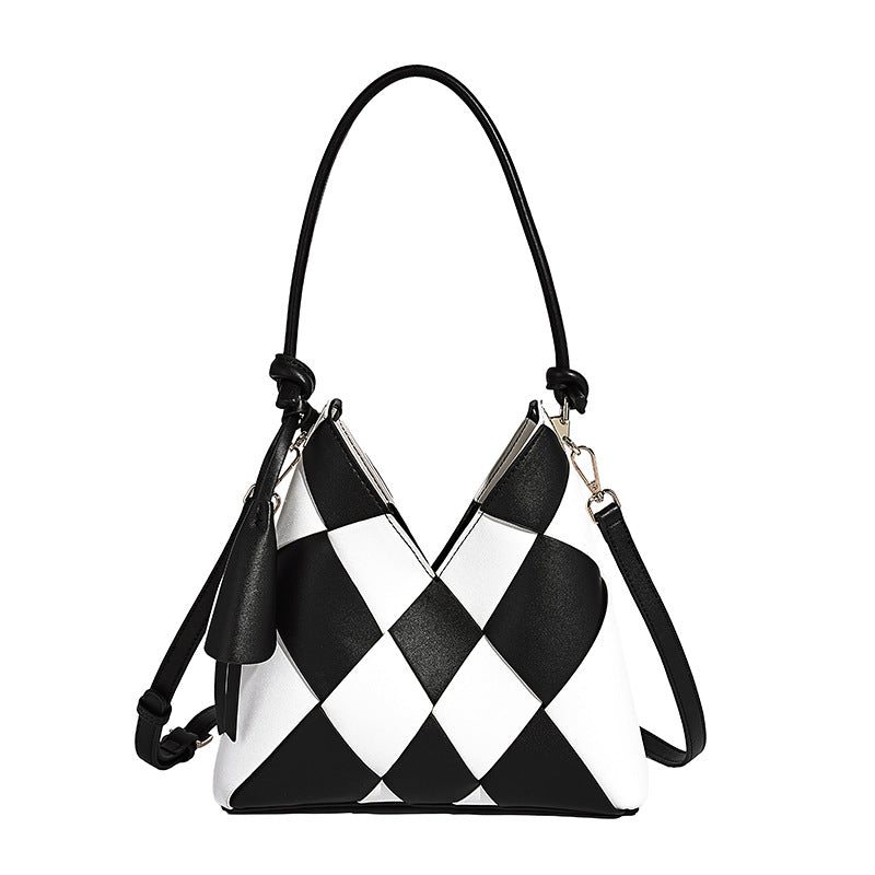 Bolso Nido De Parches Tejidos Con Gran Capacidad Perfecto Para Ir Al Trabajo Diseño Tipo Cubo