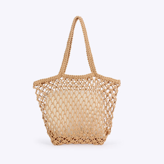 Bolso Nuevo Sencillo Hecho a Mano Tejido con Cuerda de Algodón