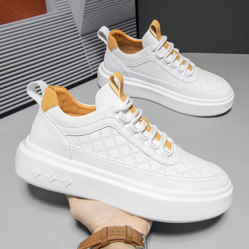 Zapatos Casuales de Plataforma Huecos y Transpirables Estilo Británico con Suela Gruesa