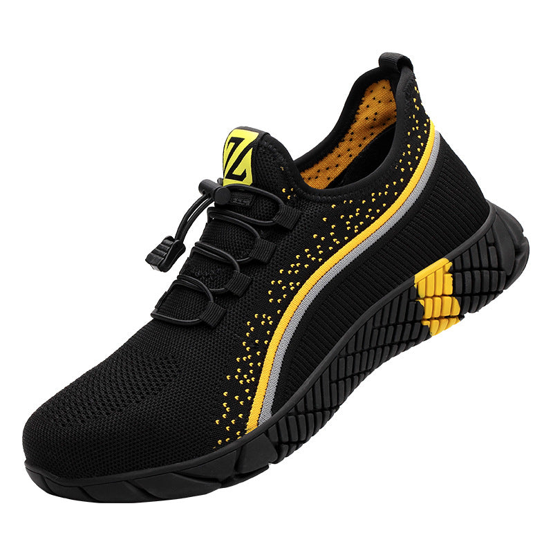 Zapatos de seguridad de corte bajo, transpirables, de tejido volador
