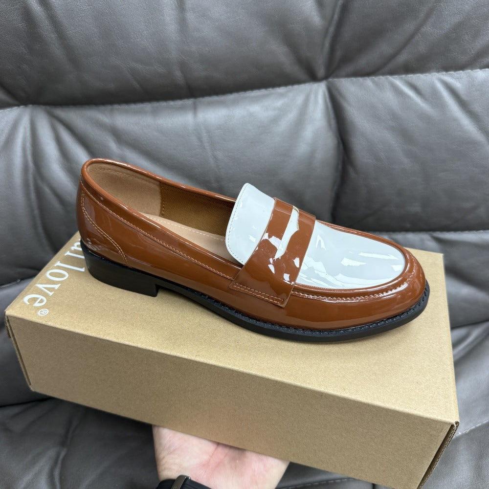 Mocasines de cuero casuales estilo británico sin cordones