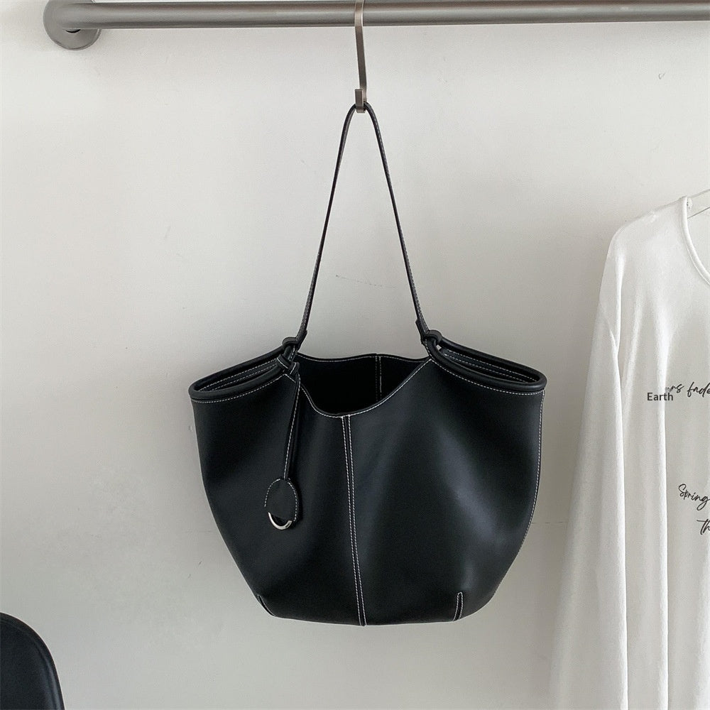 Bolso Tote y Bandolera para Mujer de Gran Capacidad, Color Sólido y Versátil