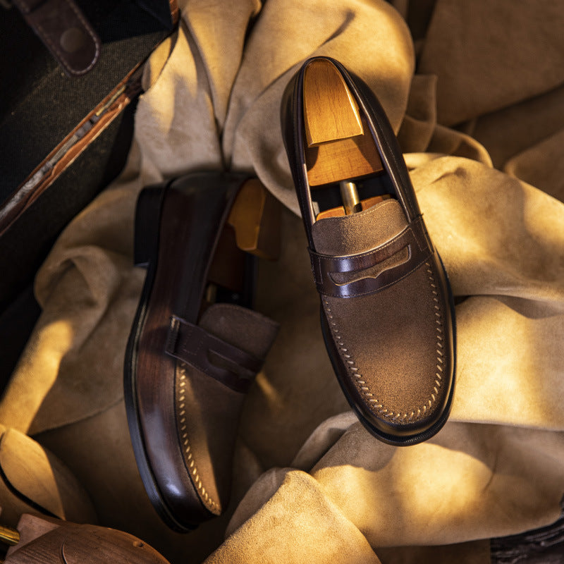 Mocasines formales y casuales de cuero genuino para hombre