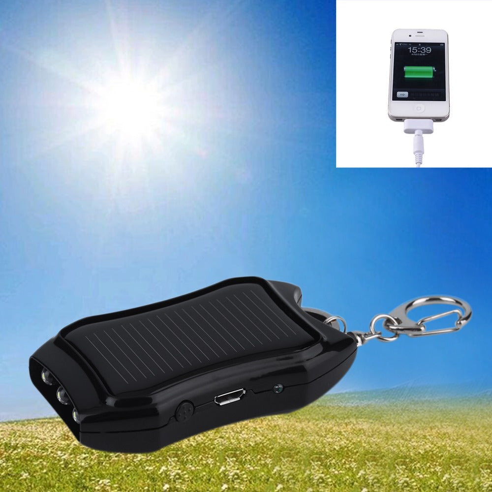 Batería externa solar para teléfono móvil, linterna, llavero, batería externa