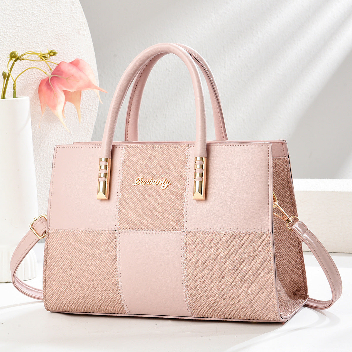 Bolso tote para mujer, nuevo, elegante, de gran capacidad, con diseño atrevido de retazos de bloques de color