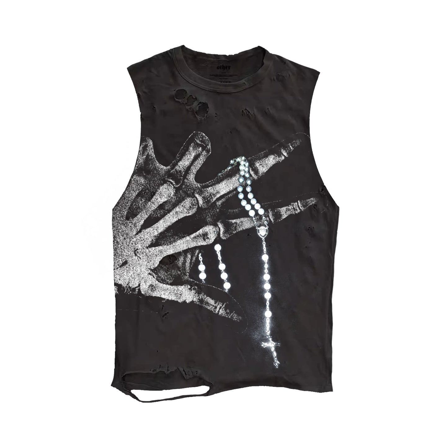 Vintage Distressed Subculture Post-apocalyptic Trend With Ripped And Cropped Sleeves