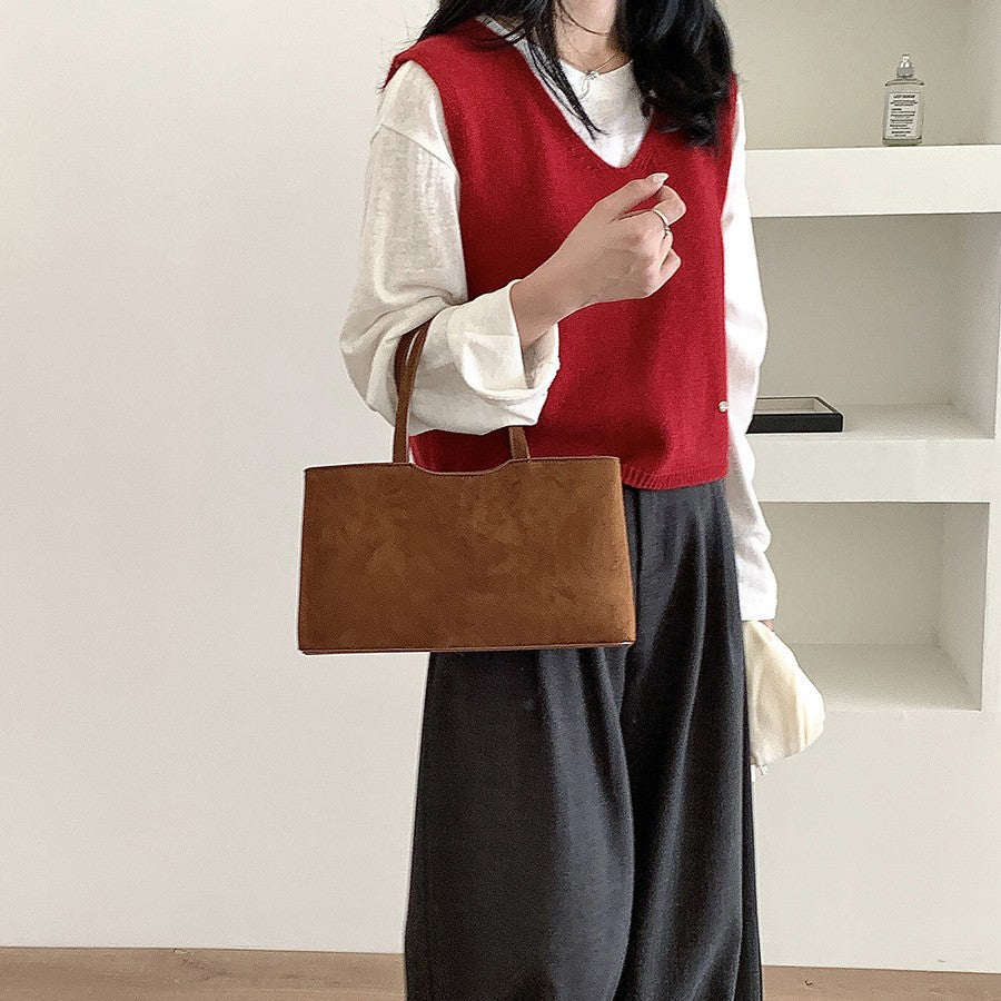 Bolso de Ante Elegante de Alta Gama y Gran Capacidad Para el Uso Diario de la Mujer