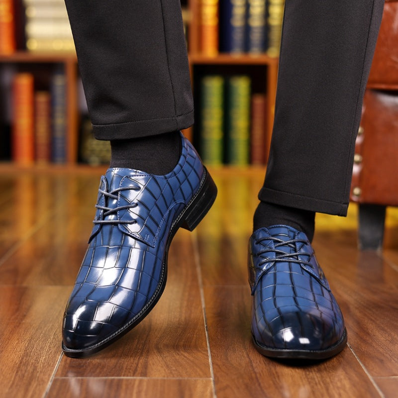 Zapatos de cuero transpirables de punta para hombre, estilo formal casual