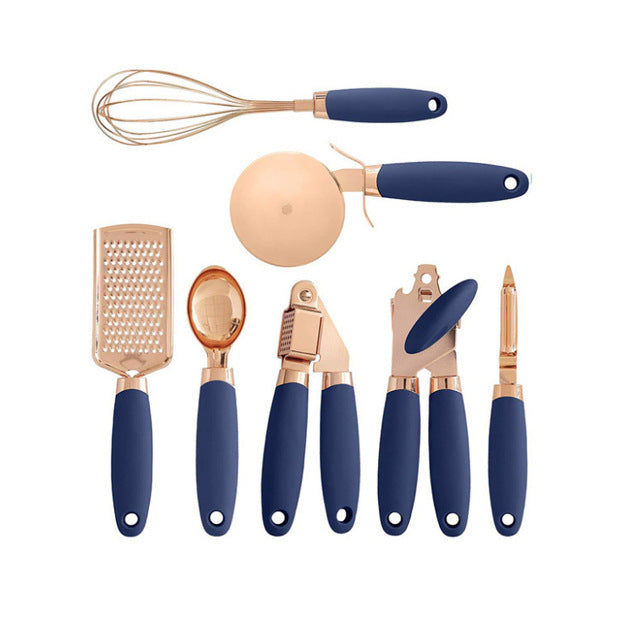 Juego de peladores de cocina con baño de cobre