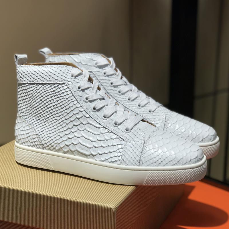 Zapatillas deportivas informales altas de piel con estampado de cocodrilo y superficie brillante para hombre, estilo celebridad de internet
