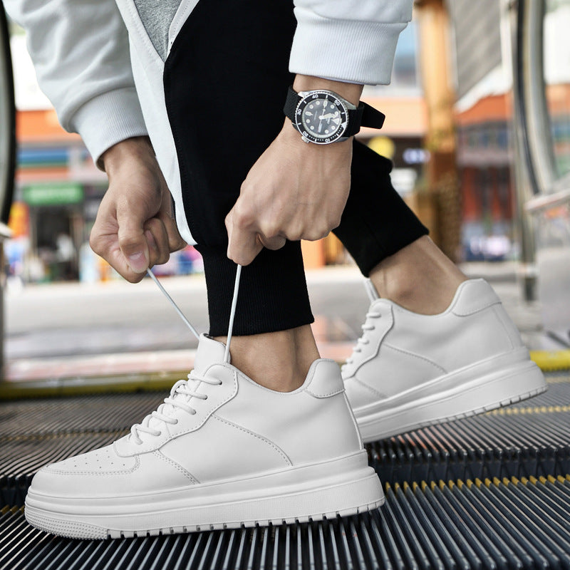 Zapatillas bajas blancas de estilo coreano informales para hombre