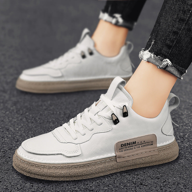 Zapatillas casual de piel versátiles para hombre