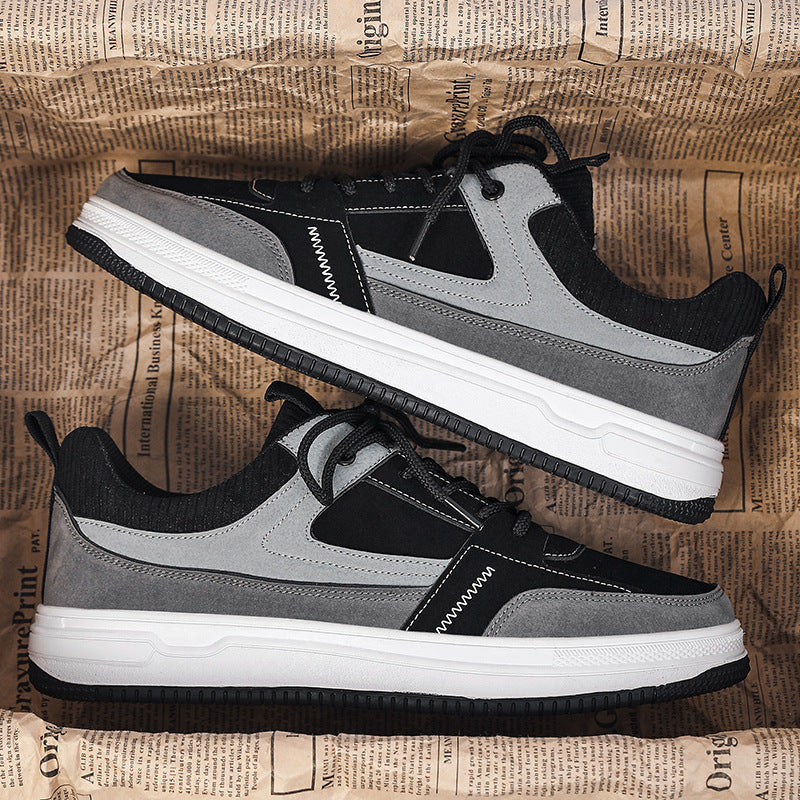 Zapatillas deportivas informales de suela gruesa y resistente al desgaste de corte bajo
