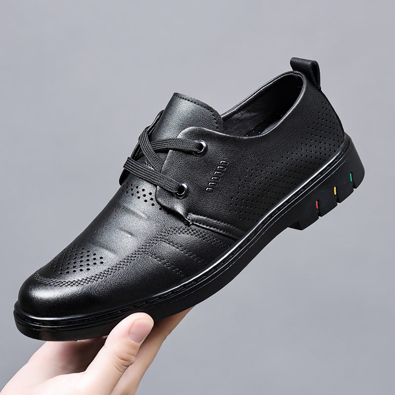 Zapatillas de cuero informales de negocios con plantilla para aumentar la altura para hombres