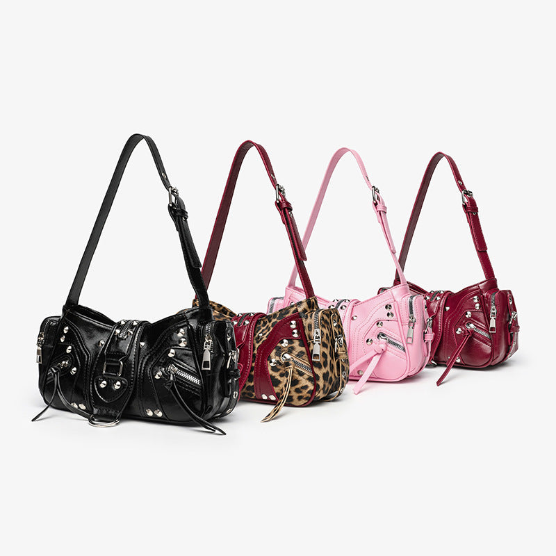 Bolso bandolera de motorista con un solo hombro estilo Y2K atrevido para uso diario