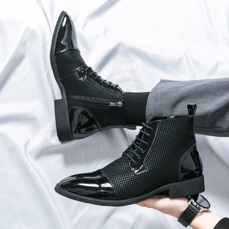 Nueva Moda Botines de Cuero Zapatos Formales de Negocios para Hombres