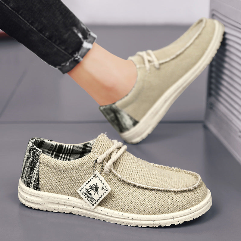 Zapatillas Casuales de Lona Sencillas para Hombre que Combinan con Todo