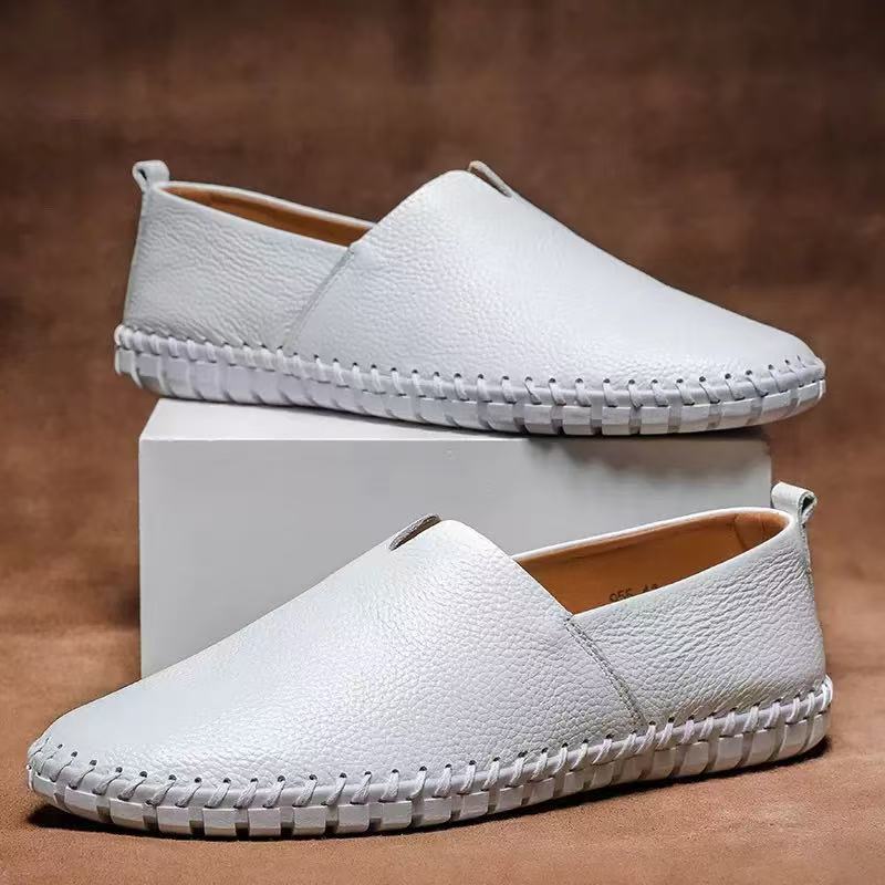 Zapatos de conducir informales, de moda, sin cordones, de corte bajo y transpirables para hombre