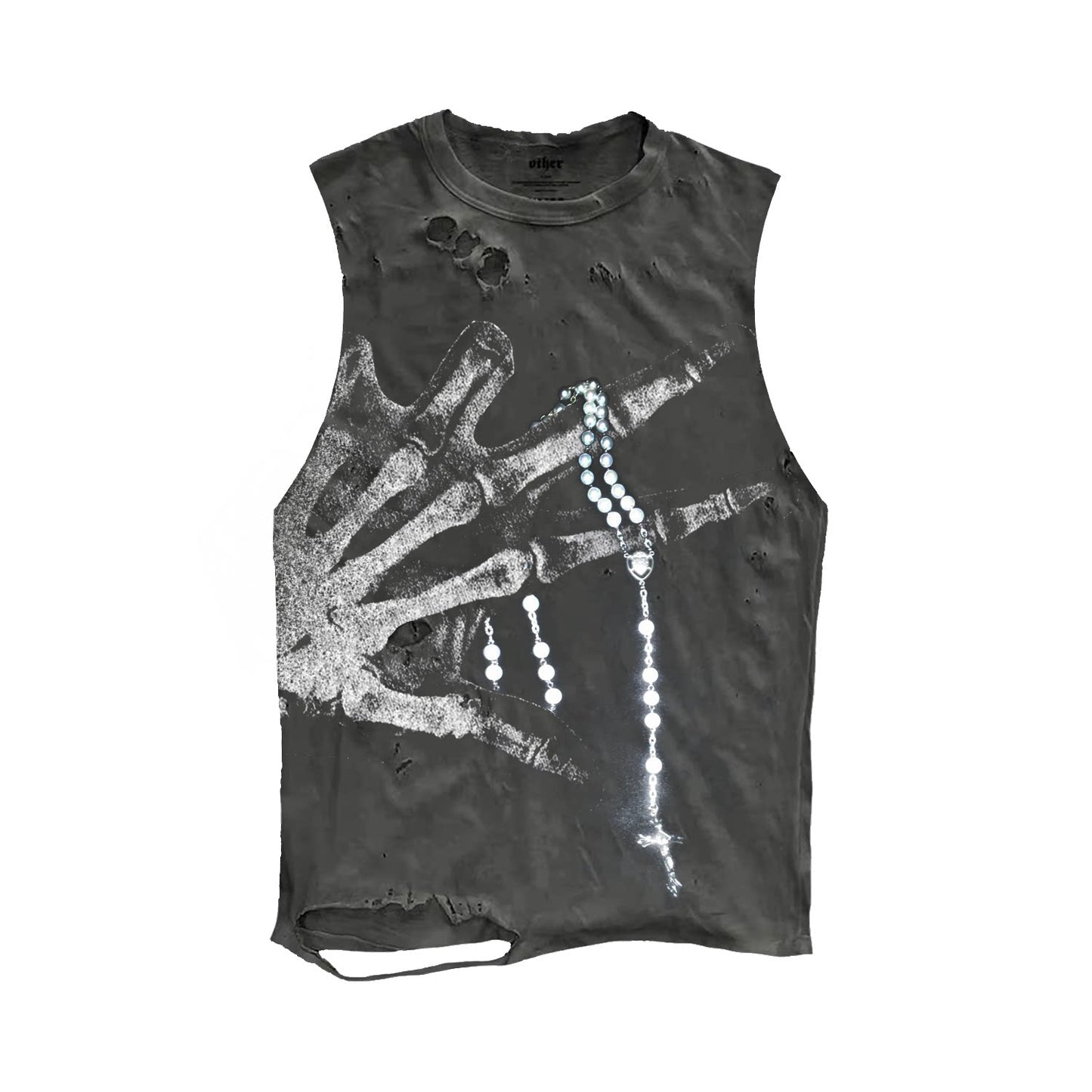 Vintage Distressed Subculture Post-apocalyptic Trend With Ripped And Cropped Sleeves