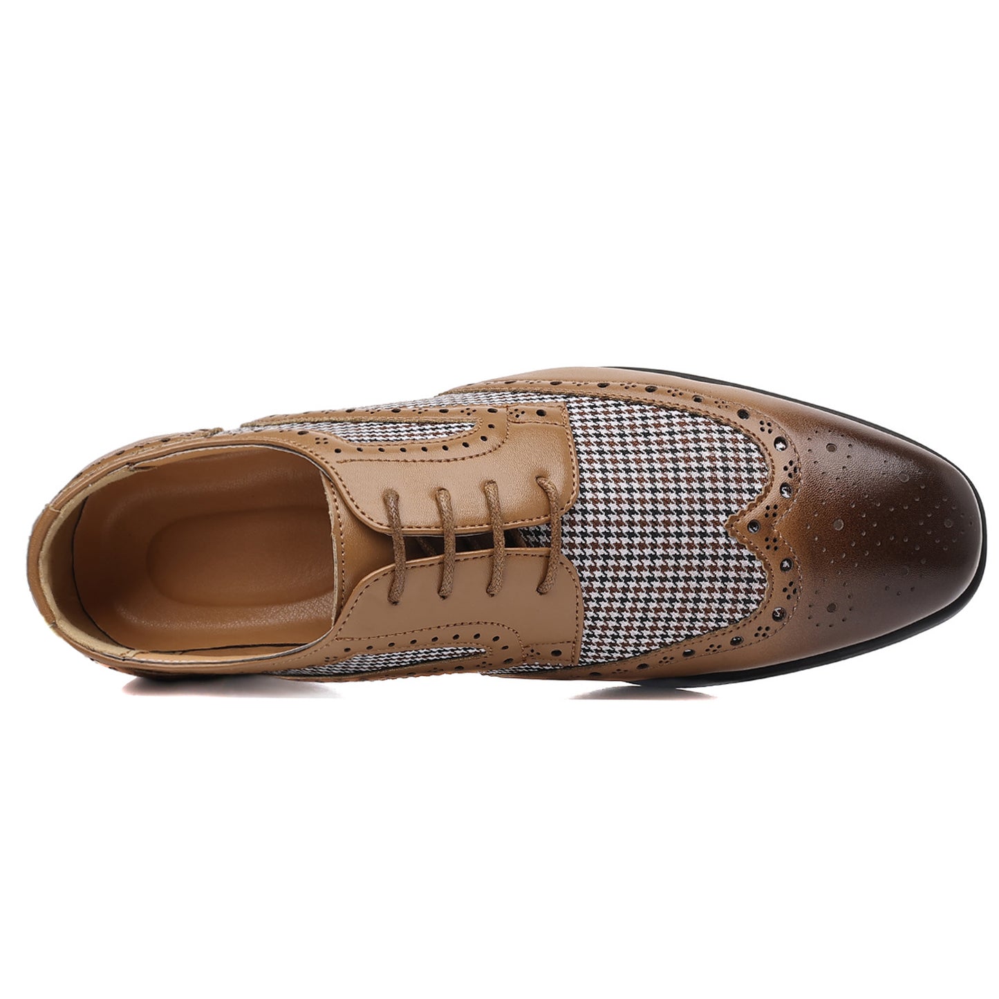 Zapatos de imitación pata de gallo para hombre, zapatos casuales de cuero