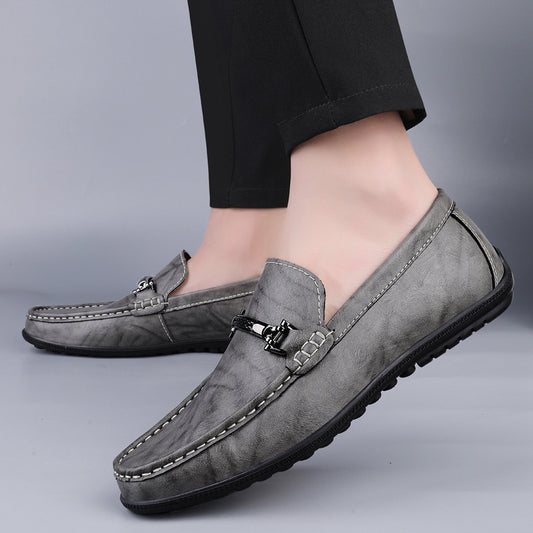 Zapatos de cuero genuino transpirables de talla grande para hombre