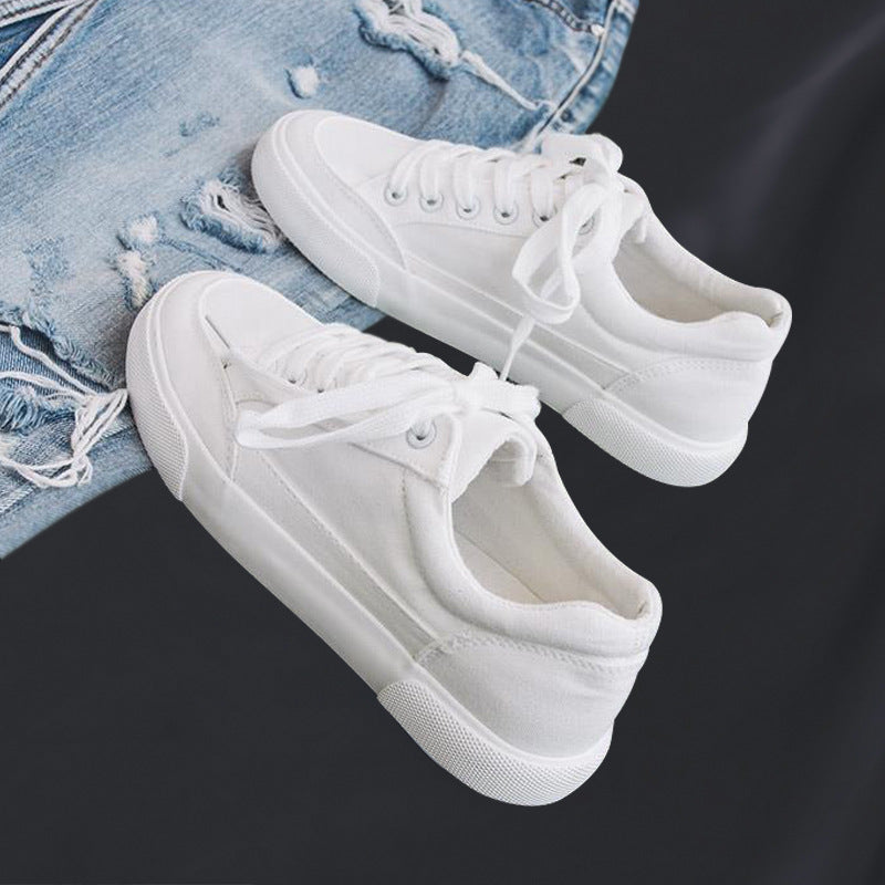 Tendencia Zapatos Blancos Hombres Transpirables Zapatos Combinables Zapatos de Lona Casuales Zapatos de Tela Zapatos Pequeños Blancos de Marea