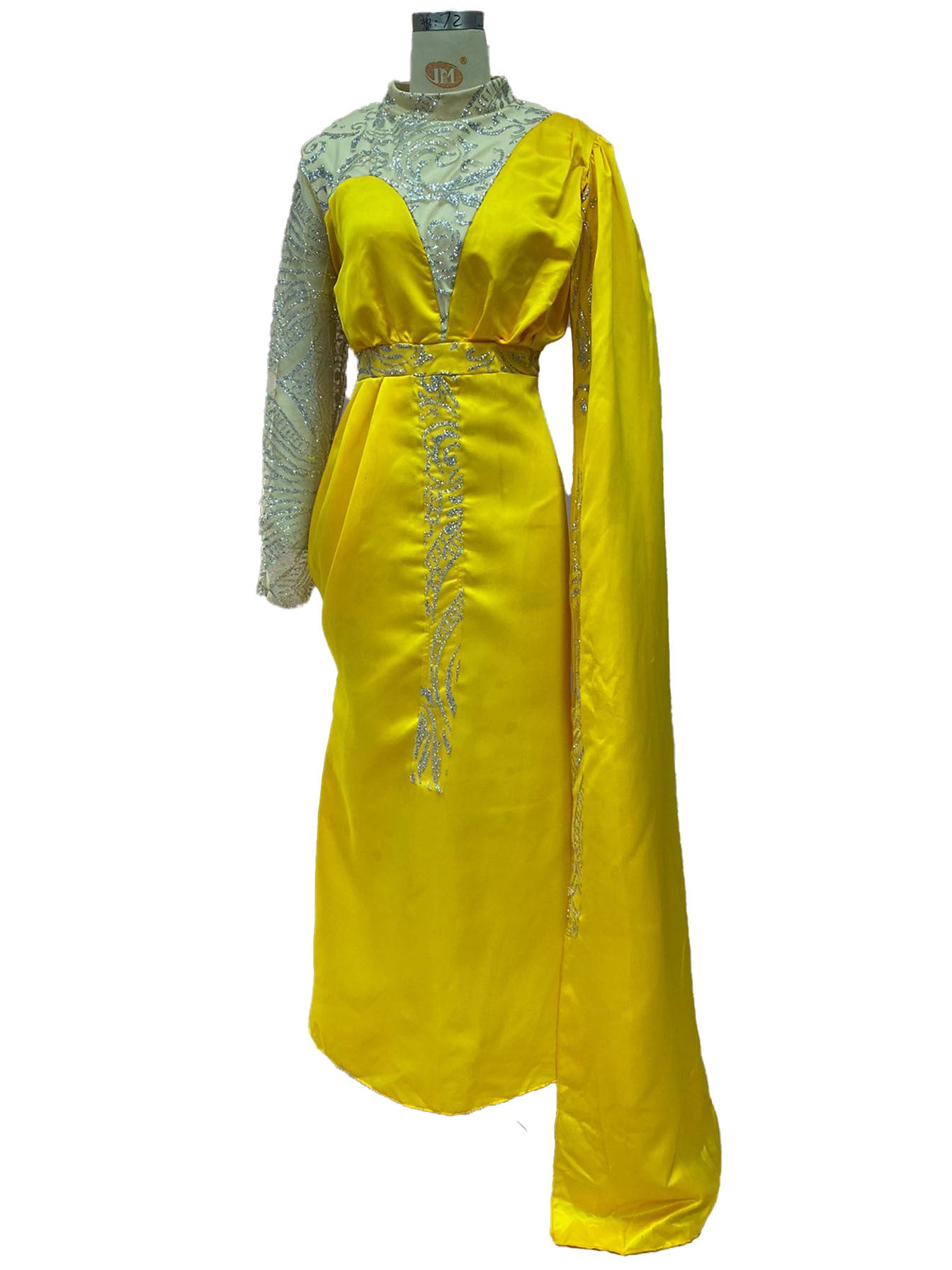 Vestido de mujer europeo y americano con lentejuelas irregulares de costura