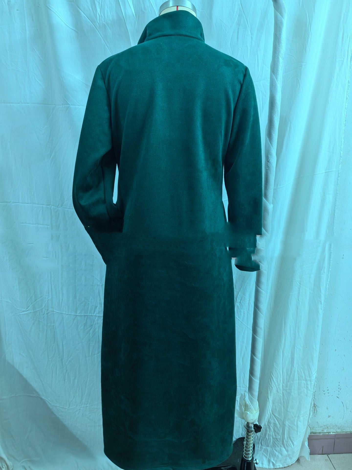 Suede Loose Casual Solid Color Long Sleeve Mid-length Dress