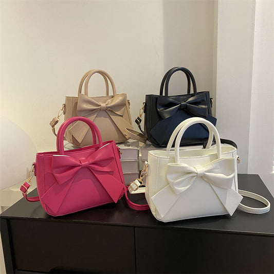 Bolso Pequeño Cuadrado Retro con Lazo Recortado a la Moda Estilo Bandolera o Hombro