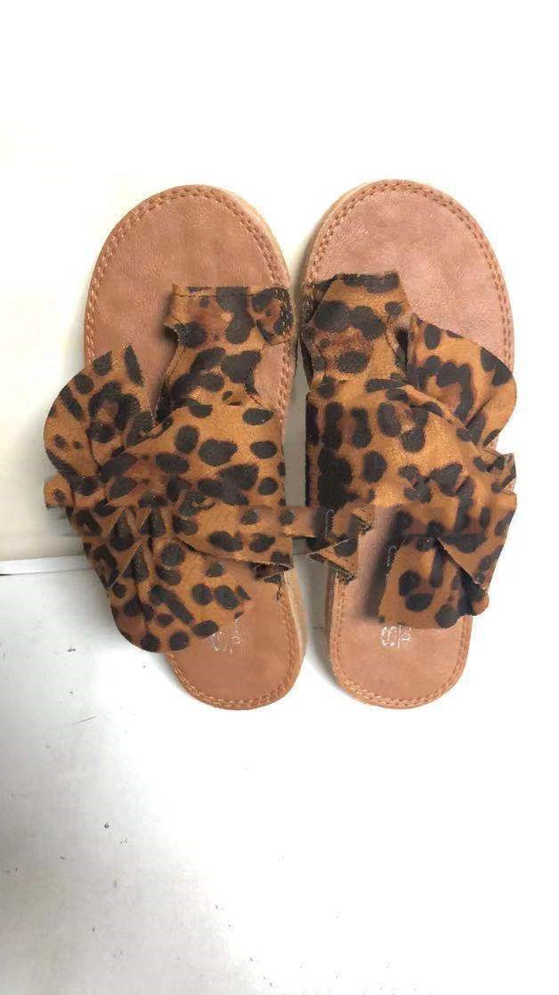 Sandalias de lazo de ante para mujer, sandalias y zapatillas de playa de tallas grandes