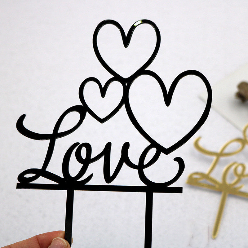 Decoración de pastel de acrílico "LOVE" para boda