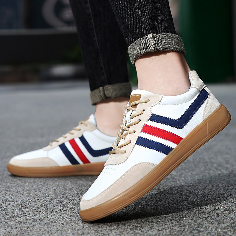 Zapatillas de cuero para hombre con plantillas internas para aumentar la altura y suelas de goma estilo tendón