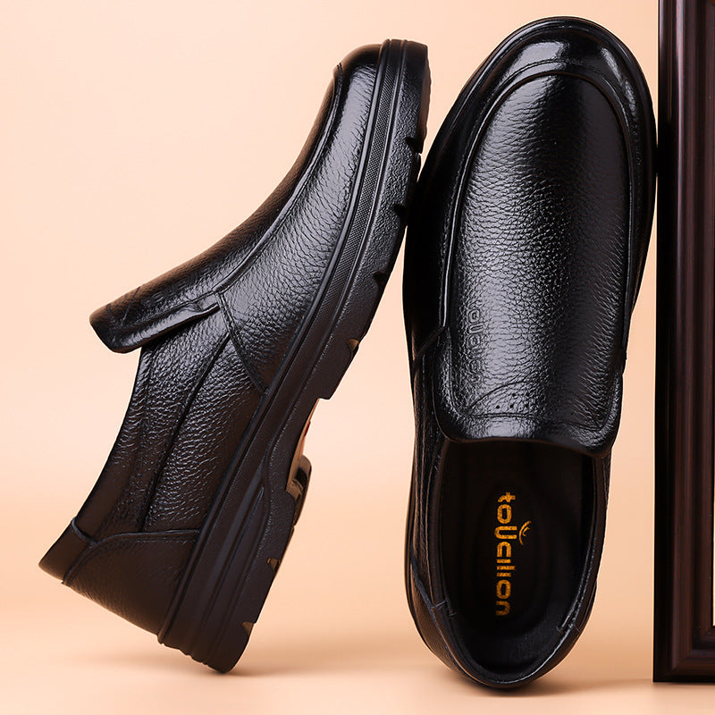 Zapatos de Cuero Genuino para Hombre, con Cordones, Estilo Casual de Negocios