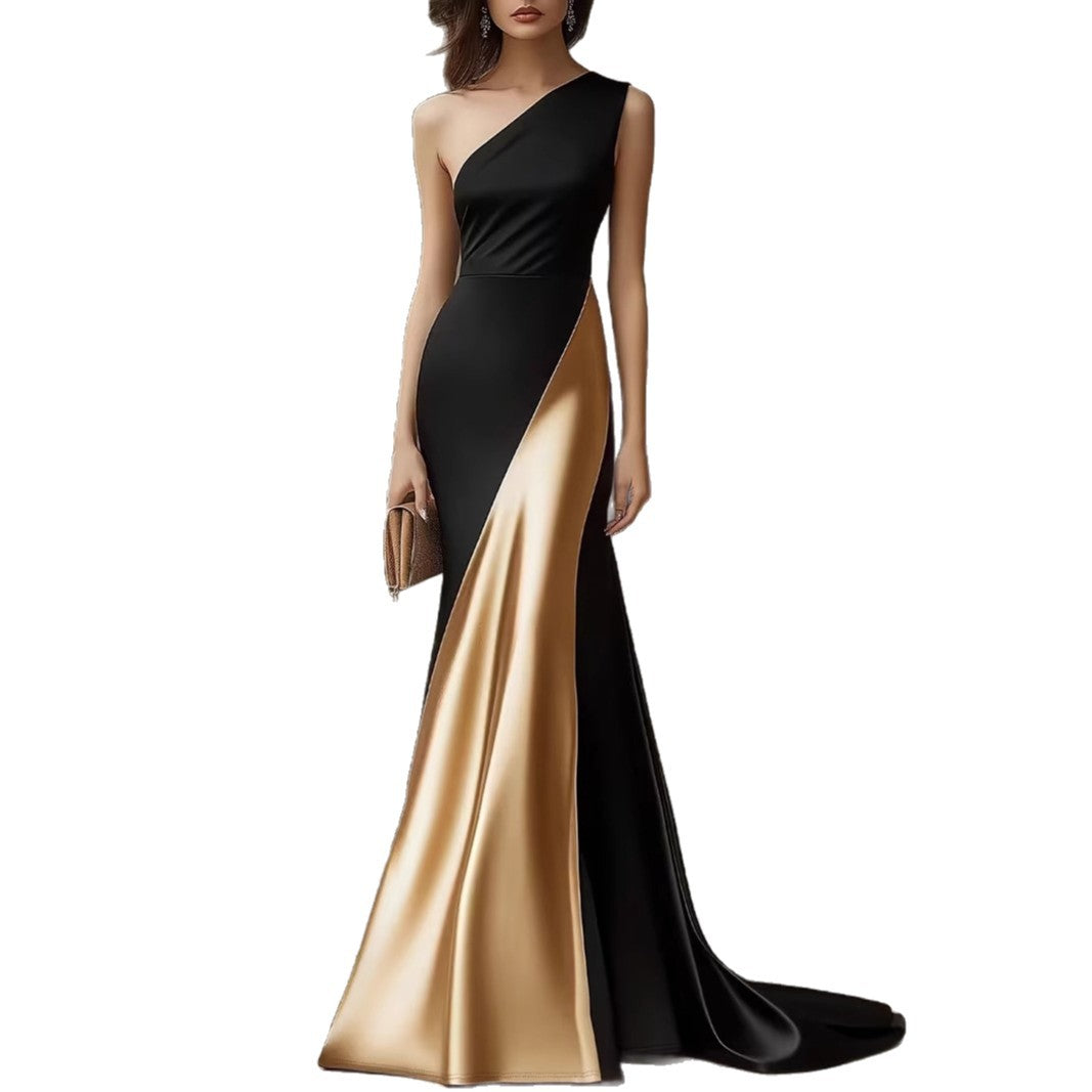 Vestido de satén elegante y con estilo para mujer