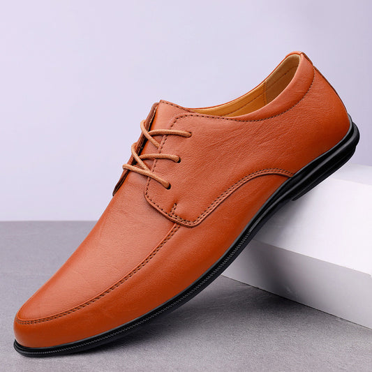 Zapatos de cuero casuales para hombre con suelas suaves