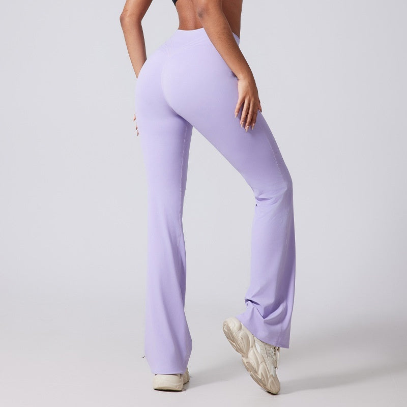 Pantalones acampanados de mujer de talle alto y corte ajustado con pierna ancha
