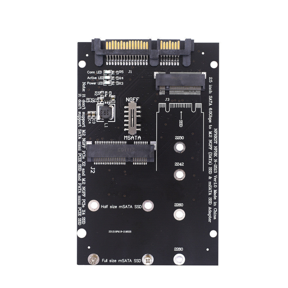 Tarjeta Adaptadora de Conversión SATA3 a M2 NGFF MSATA SSD Placa Conmutadora